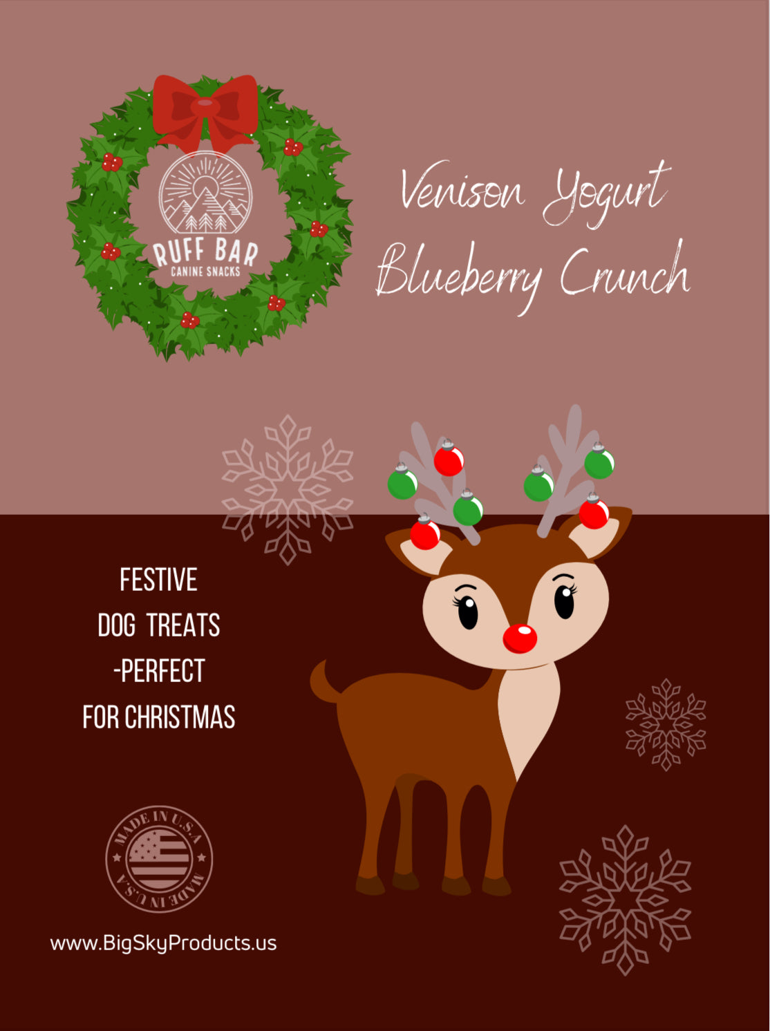Venison yogurt blueberry crunch healthy dog food topper